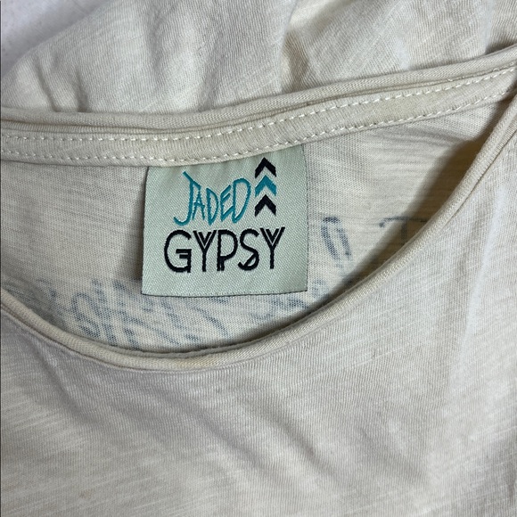 Jaded Gypsy Eye Heart Graphic Tee Distressed Boho Oversized Shirt - Picture 8 of 8